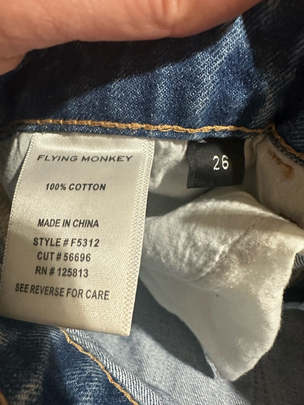 Flying Monkey Women’s Distressed High Rise Blue Jeans Size 26 - Picture 7 of 8
